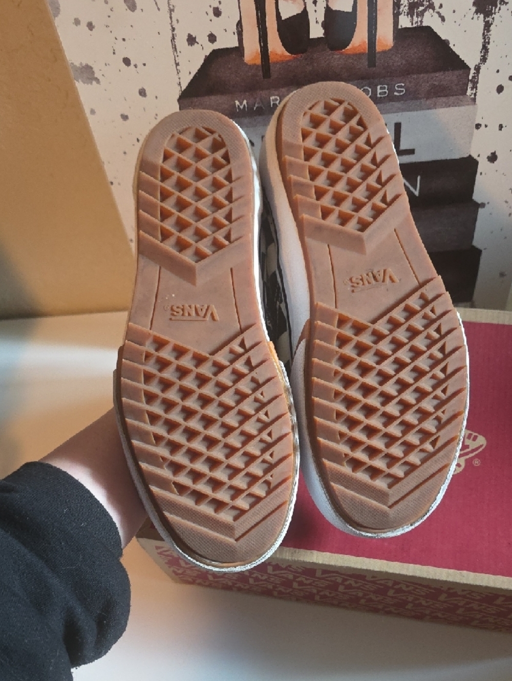 Vans Women's Checkerboard Slip-On Sneakers - Black & White - Picture 9 of 9